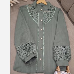 قیمت شومیز مجلسی ملورین سبز