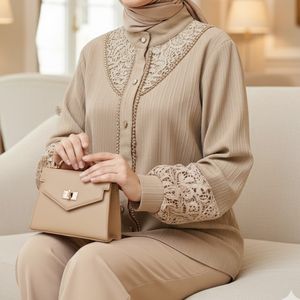 خرید اینترنتی قیمت شومیز مجلسی ملورین کرم