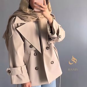 خرید اینترنتی مانتو بارونی زنانه و دخترانه استر دارطرح هینا