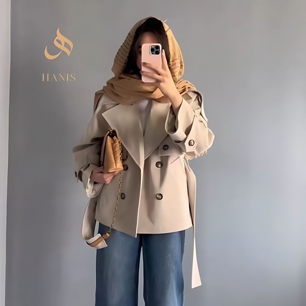 خرید انلاین مانتو بارونی زنانه و دخترانه استر دارطرح هینا