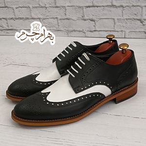 خرید اینترنتی کفش مردانه مجلسی شیک چرم طبیعی مدل ویلسون دورنگ