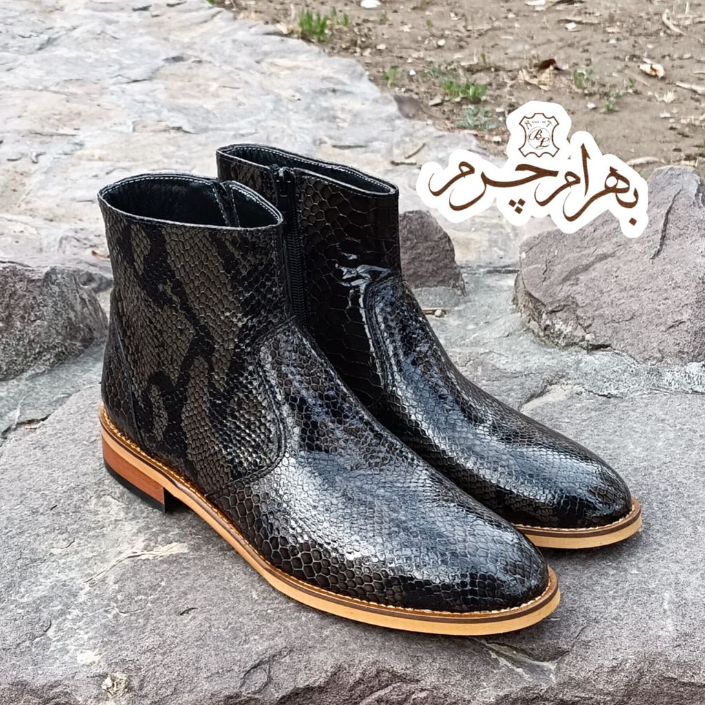 فروش اینترنتی نیم بوت مردانه رسمی چرم طبیعی آلپاین پوست ماری زیتونی ترک