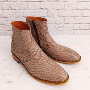 خرید اینترنتی نیم بوت مردانه چرم طبیعی آلپاین حصیری ترک