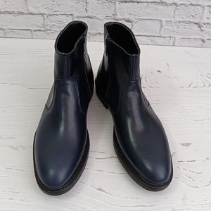 خرید انلاین نیم بوت مردانه چرم طبیعی دست دوز مدل آلپاین اسپرت سرمه ای