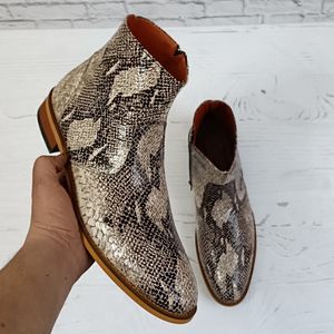 خرید آنلاین نیم بوت مردانه رسمی خاص چرم طبیعی آلپاین پوست ماری ترک