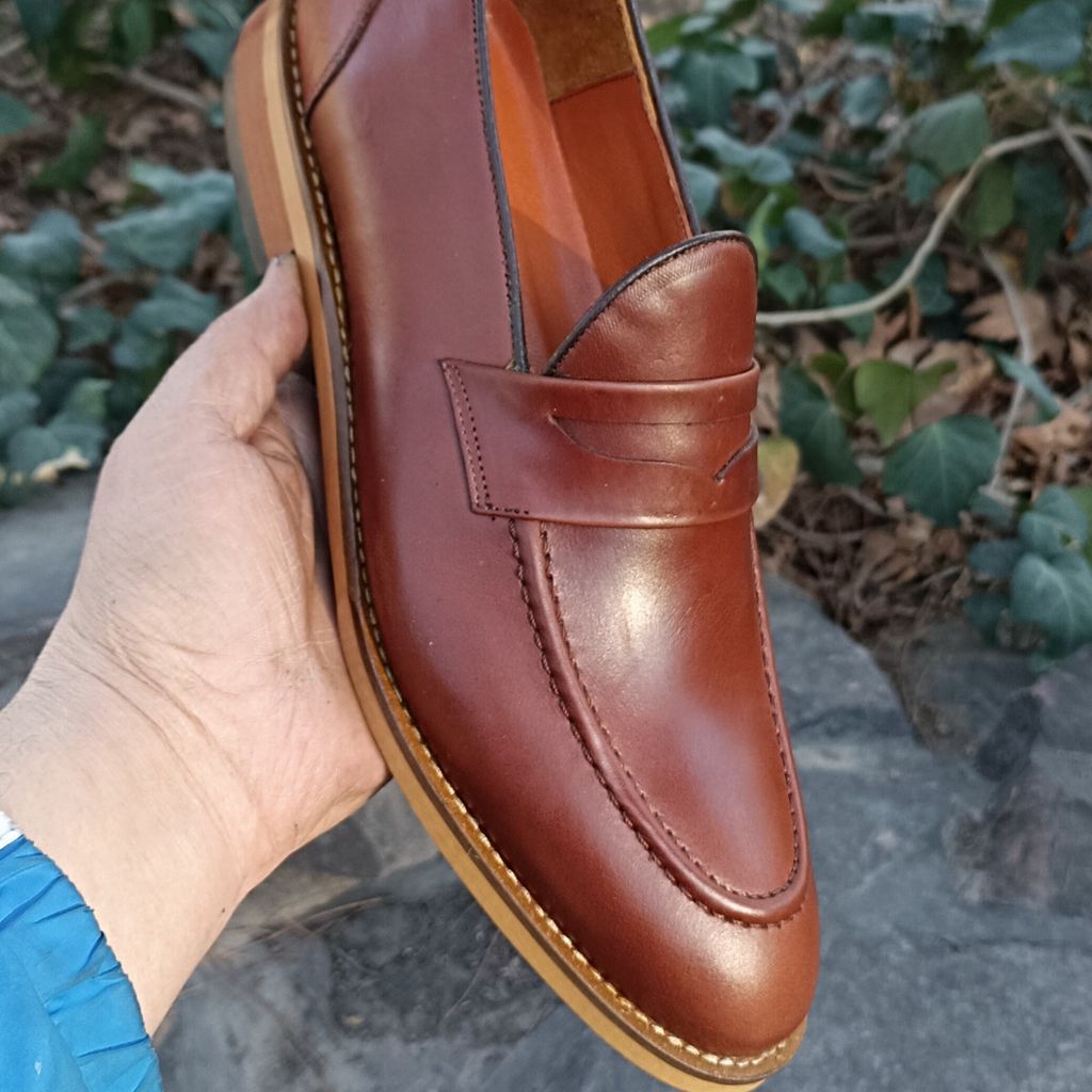 خرید انلاین کفش مردانه  کالج رسمی چرم طبیعی کاپری قهوه ای
