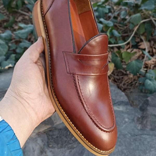 کفش مردانه  کالج رسمی چرم طبیعی کاپری قهوه ای