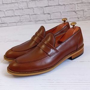 خرید انلاین کفش مردانه  کالج رسمی چرم طبیعی کاپری قهوه ای