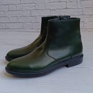 خرید آنلاین نیم بوت مردانه چرم طبیعی دست دوز مدل آلپاین اسپرت یشمی