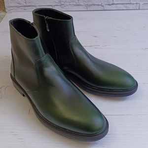 خرید اینترنتی نیم بوت مردانه چرم طبیعی دست دوز مدل آلپاین اسپرت یشمی