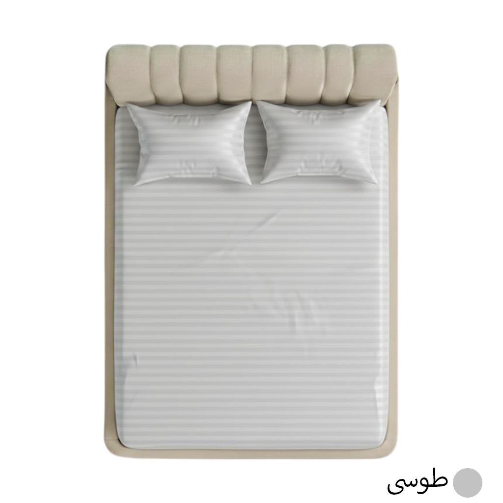 خرید اینترنتی قیمت  روتختی پارچه هتلی آدلانته(ADL) رنگ طوسی عرض 180+ روبالشی
