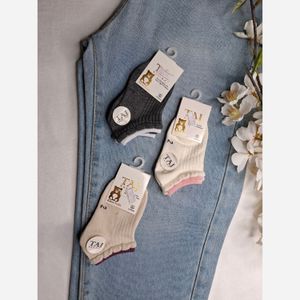 خرید اینترنتی قیمت جوراب دخترانه لبه رنگی کد 16/42