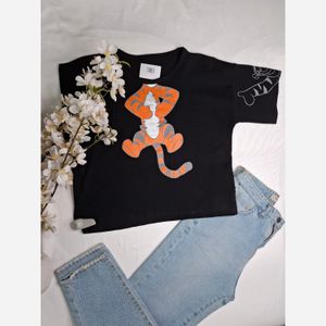 تیشرت باکسی طرح زرافه کد 7/9