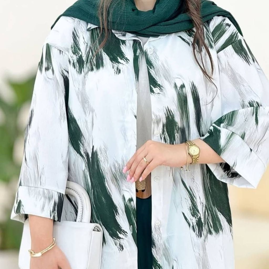 خرید آنلاین شومیز زنانه بوگاتی طرح آبرنگی جیب نما