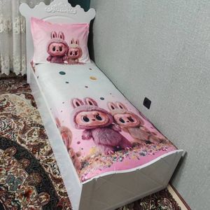 خرید اینترنتی نیم ست روتختی لبوبو روکش تشک یک نفره لبو بو labubu