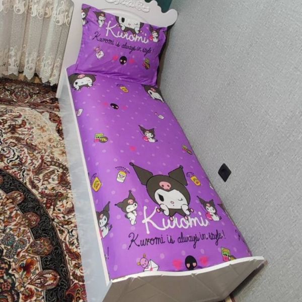 روتختی یک نفره دخترانه کرومی بنفش روکش تشک یکنفره کورومی بنفش kuromi