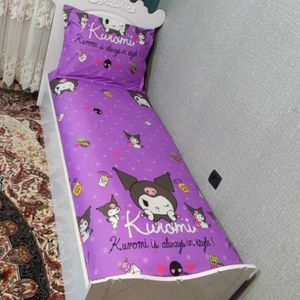 روتختی یک نفره دخترانه کرومی بنفش روکش تشک یکنفره کورومی بنفش kuromi