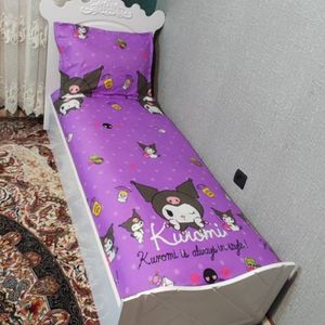 قیمت روتختی یک نفره دخترانه کرومی بنفش روکش تشک یکنفره کورومی بنفش kuromi