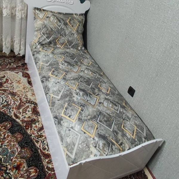 روتختی یکنفره کرم قهوه ای روکش تشک یکنفره کرم قهوه ای نیم ست روتختی کرم قه