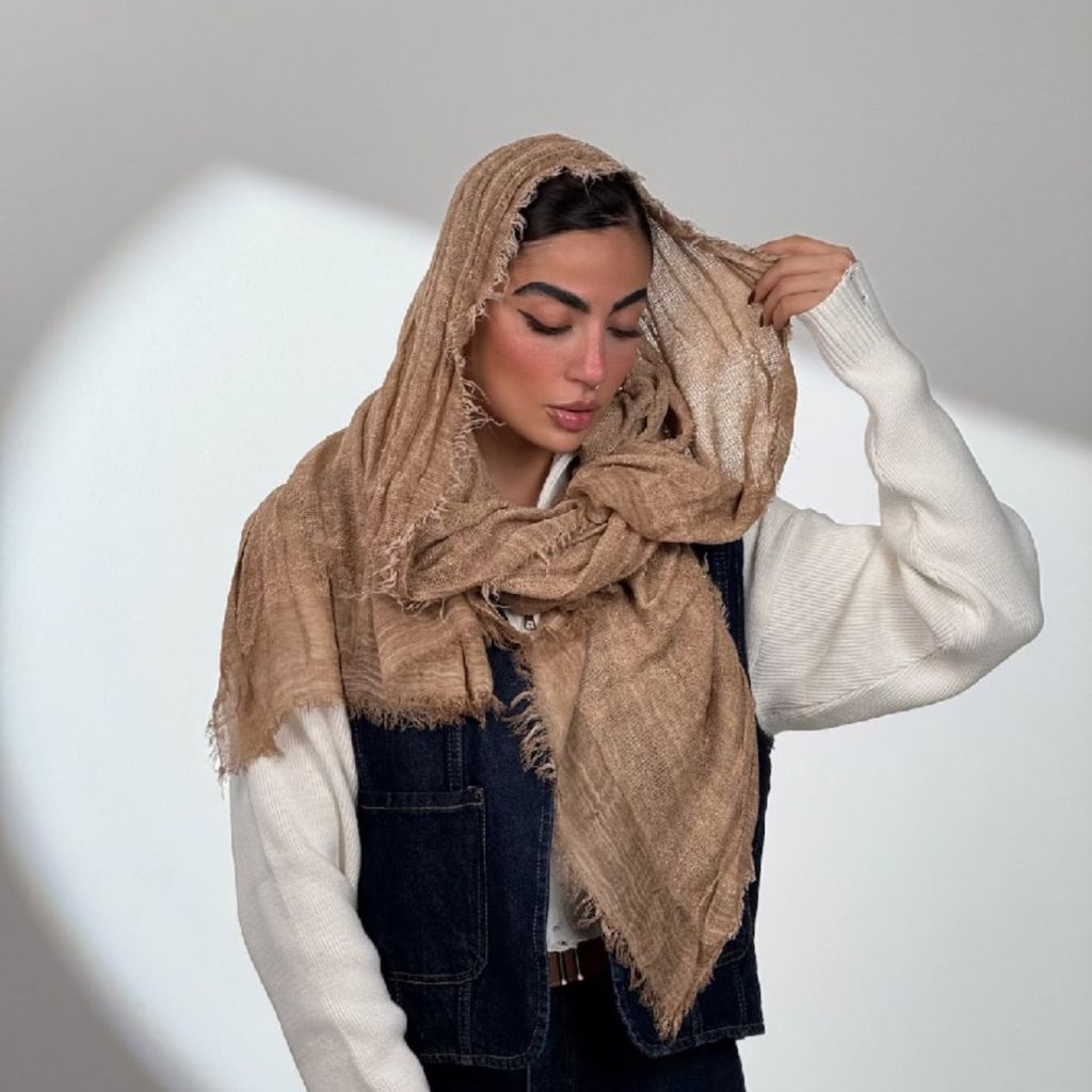 فروش اینترنتی شال کنفی 2 لایه کد 310666