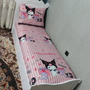 روتختی یکنفره کرومی صورتی روکش تشک دخترانه کرومی نیم ست یک نفره کورومی