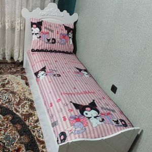 خرید اینترنتی روتختی یکنفره کرومی صورتی روکش تشک دخترانه کرومی نیم ست یک نفره کورومی