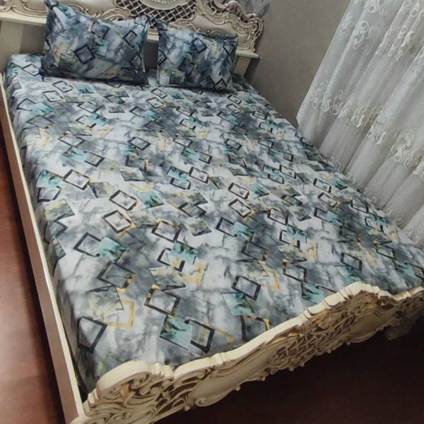 نیم ست روتختی دو نفره روکش تشک دونفره ملحفه کشدوزی شده دونفره