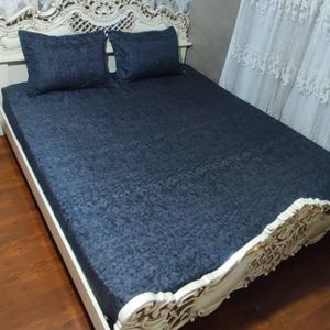 خرید انلاین روکش تشک دونفره پتینه روتختی دونفره طرح پتینه مشکی طوسی زغال سنگی