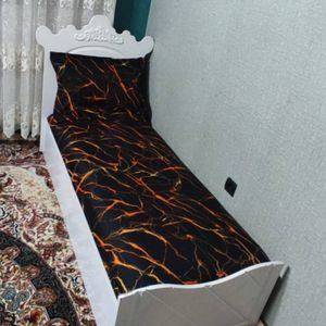 روتختی یکنفره ماربل مشکی نارنجی روکش تشک یکنفره سیاه نارنجی