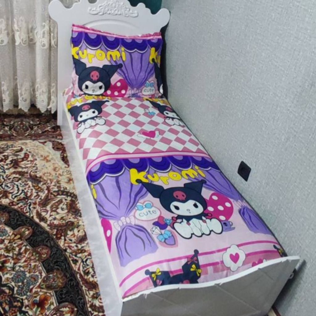 قیمت ارزان روتختی یک نفره کرومی روتختی kuromi روکش تشک دخترانه کورومی