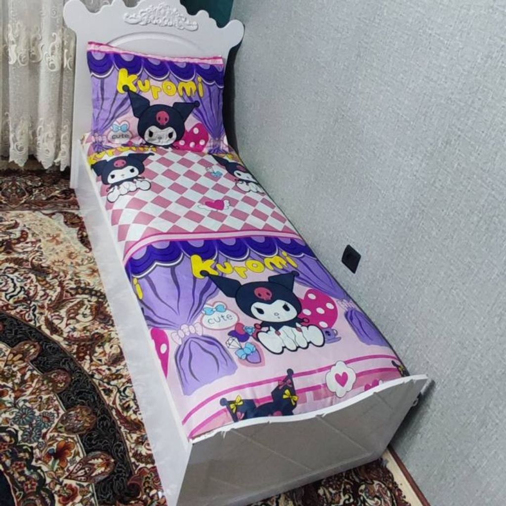 خرید انلاین روتختی یک نفره کرومی روتختی kuromi روکش تشک دخترانه کورومی