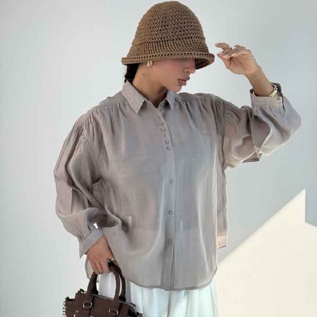 قیمت ارزان شومیز حریر چند دکمه کد 220639