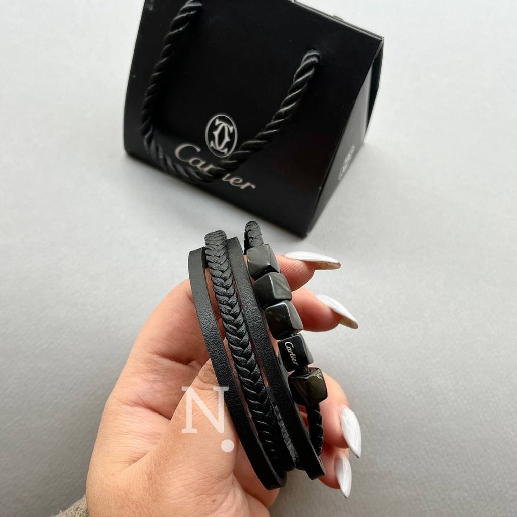 مشخصات دستبند مردانه چرم مدل cartier