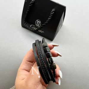 مشخصات دستبند مردانه چرم مدل cartier