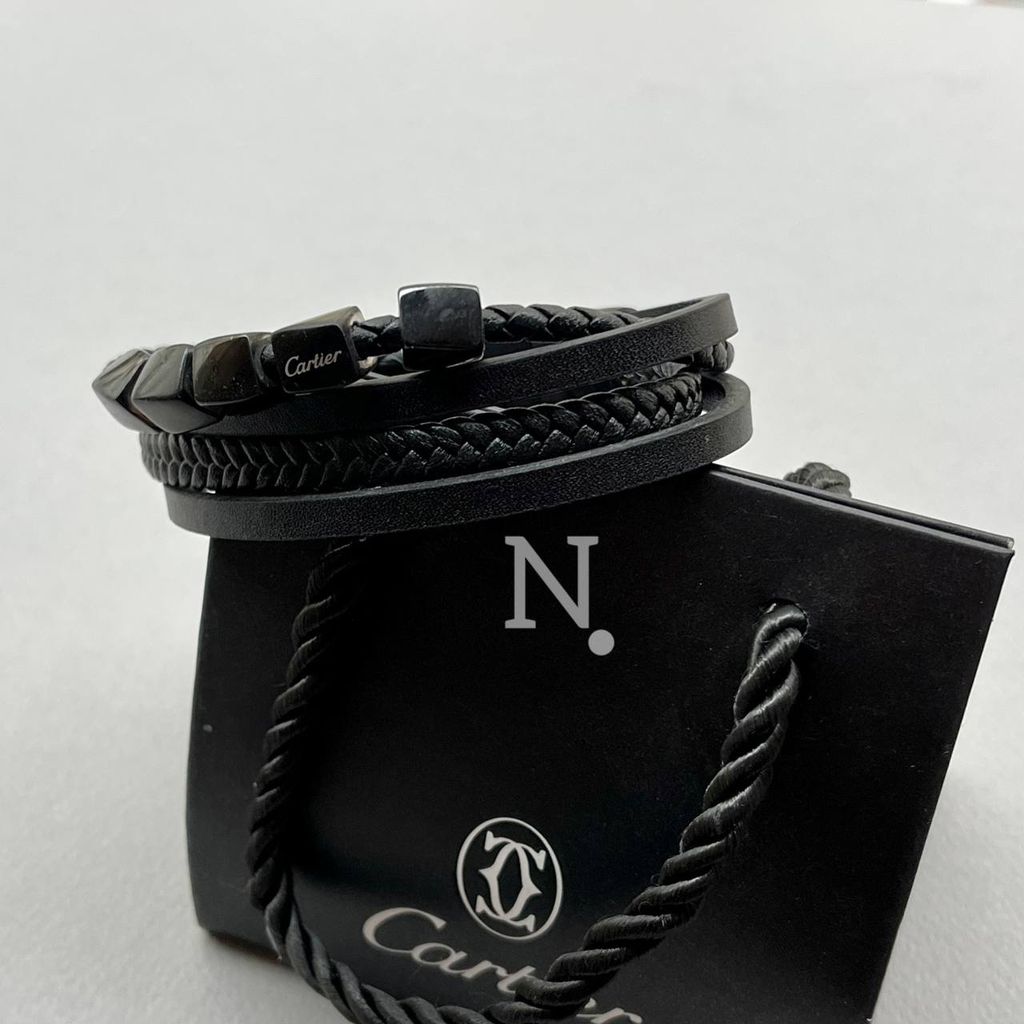 مشخصات دستبند مردانه چرم مدل cartier