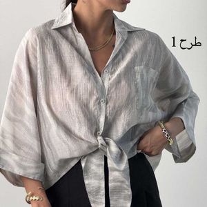 شومیز شیشه ای طرح دار کد 220637