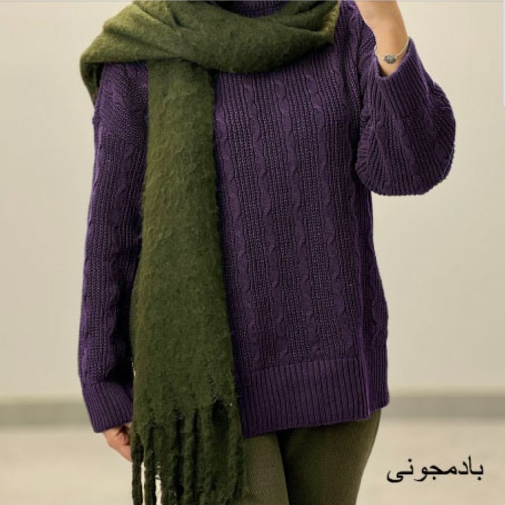 خرید اینترنتی پیراهن بافت زنانه پشت بلند نخ ترک فری سایز