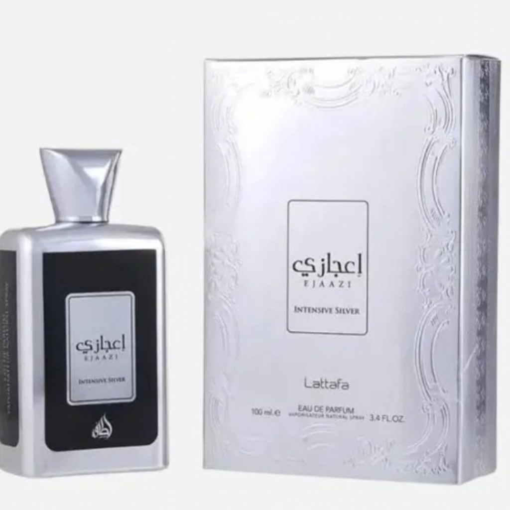 قیمت ارزان ادکلن اعجازی نقره ای لطافه 100 میل (EJAAZI INTENSIVE SILVER LATTAFA)