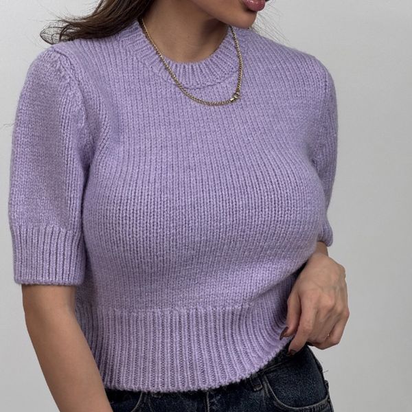 بلوز بافت آستین کوتاه کد 180566