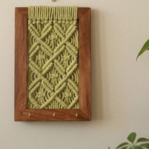 جاکلیدی چوبی مکرومه بافی طرح ارمیتا