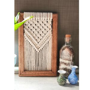 قاب چوبی مکرومه طرح گلچهره