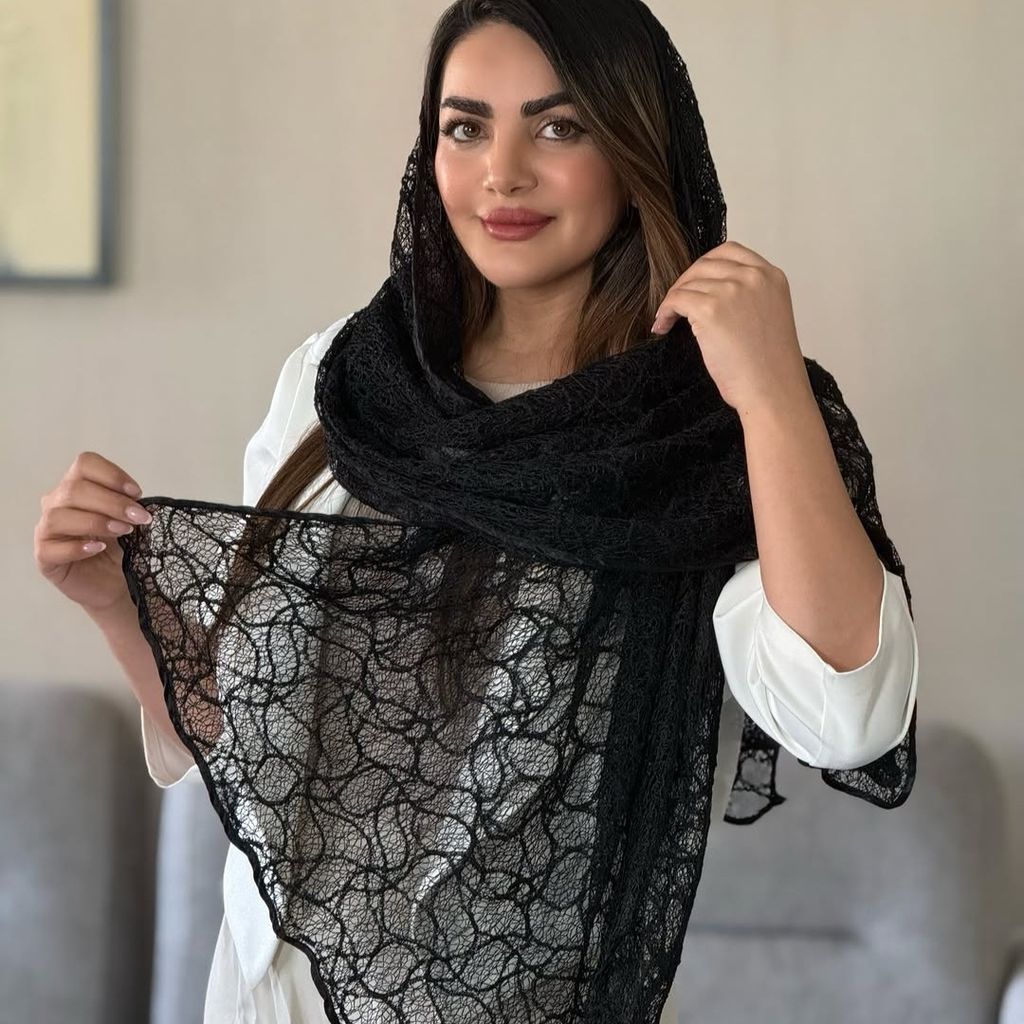 خرید انلاین شال توری مجلسی نگینی