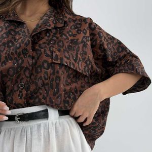 خرید آنلاین شومیز پلنگی نگینی کد 220644