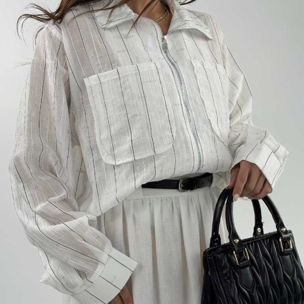 شومیز راه راه MIU MIU کد 220643