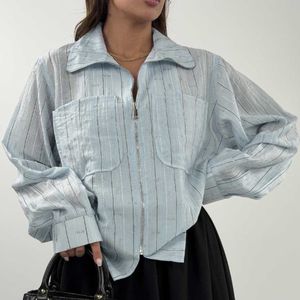 قیمت ارزان شومیز راه راه MIU MIU کد 220643