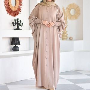 خرید انلاین مانتو عبایی کرپ ندا طرح جدید