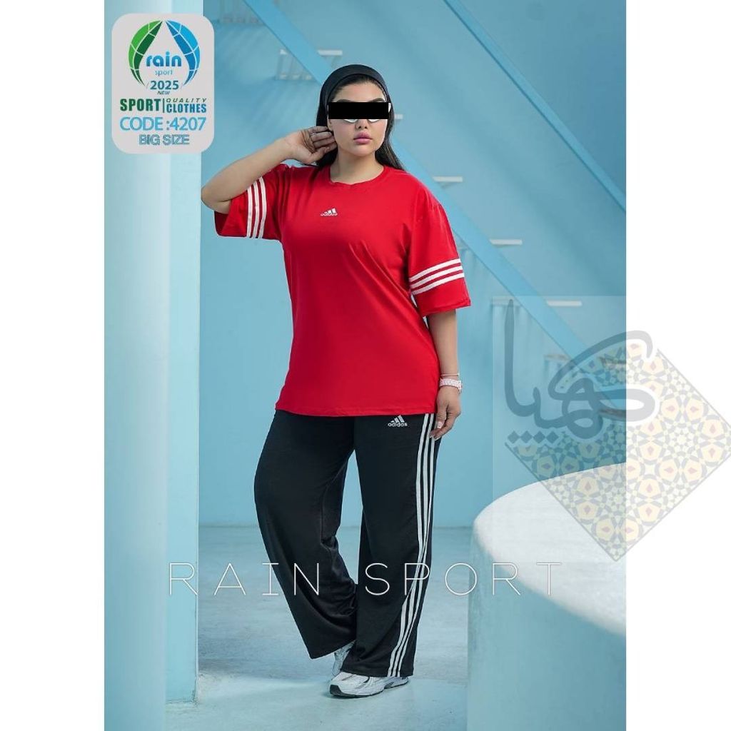 قیمت ارزان ست تیشرت شلوار بگ سایز بزرگ زنانه جنس نخ پنبه فری سایز