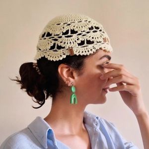 قیمت ست کلاه لیونی و گوشواره مدل آنجل