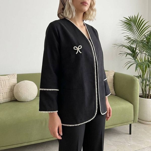 مانتو کتی صوفیا ژاکارد ( مروارید دوزی شده )