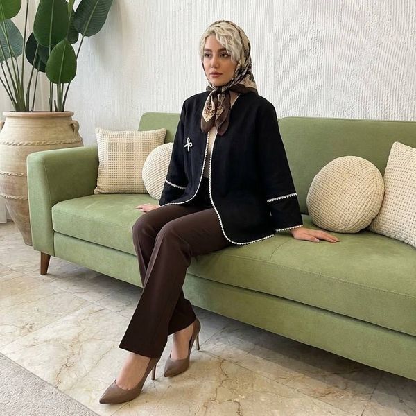 مانتو کتی صوفیا ژاکارد ( مروارید دوزی شده )